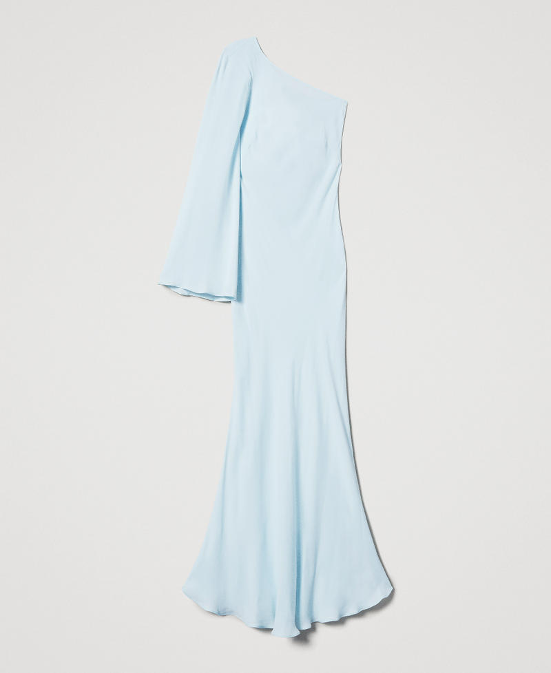 'Lido' long fitted dress in georgette