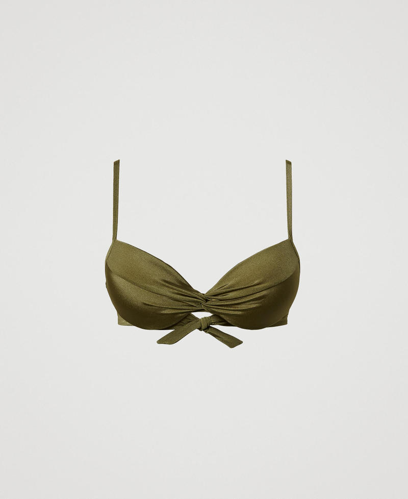 Push-up-Bikinitop mit Raffungen Olive Leaf Frau 251LBMC44_12135_S0