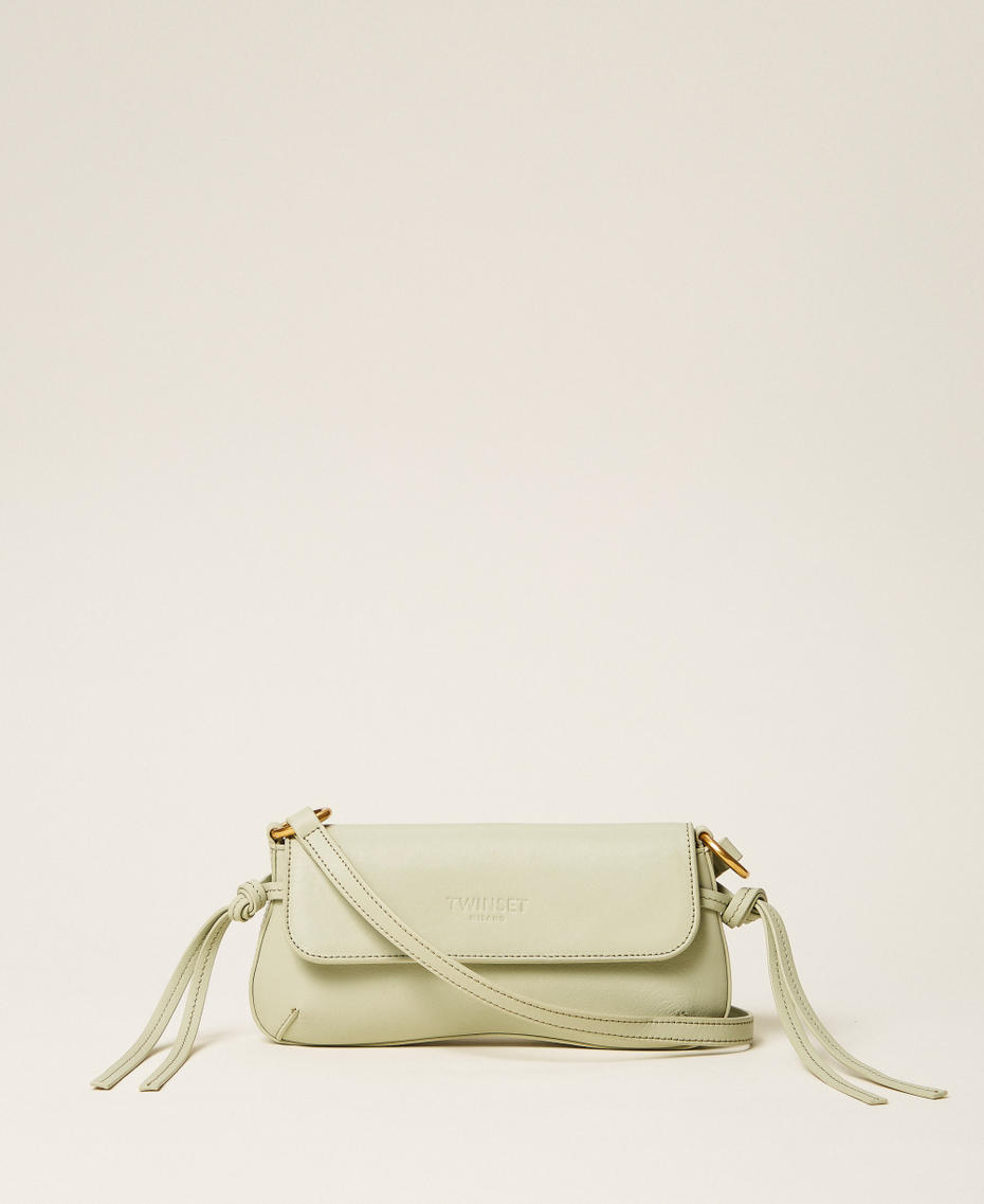 Leather shoulder bag with flap Sage Woman 262TB7171_13618_01
