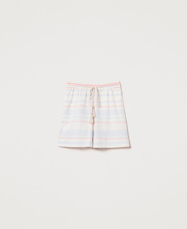 Gestreifte Bermudashorts aus Leinenmischung