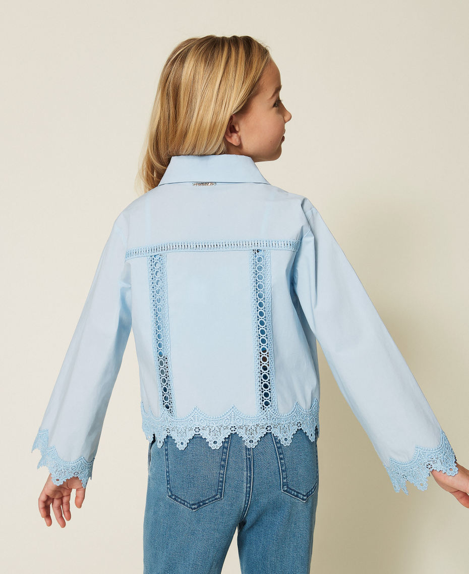 Hemdbluse aus Popeline mit Spitzeneinlagen Skyline M&auml;dchen 261GJ2040_04614_04