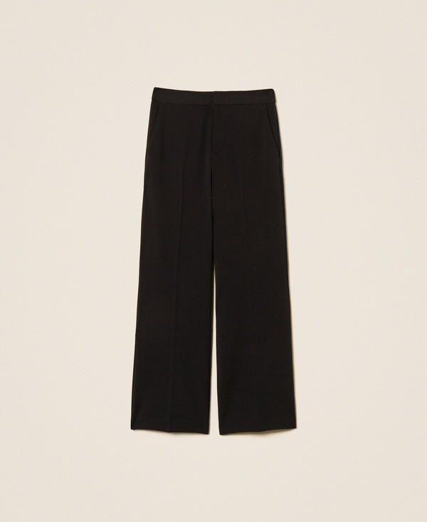 Pantaloni dritti in cr&ecirc;pe