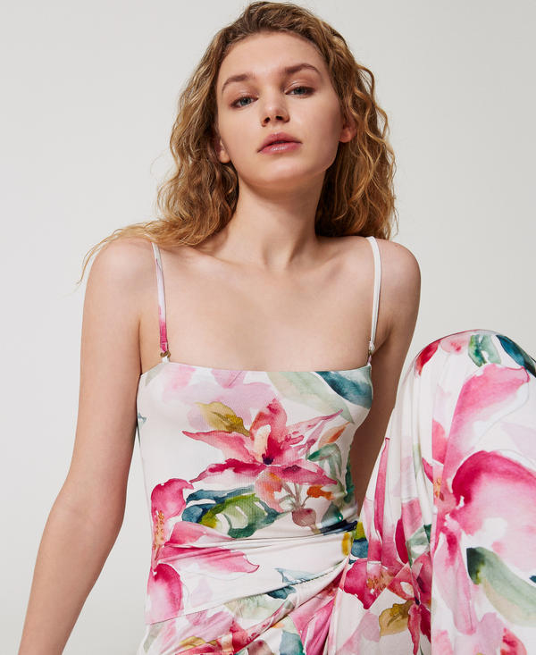 Jumpsuit-trousers with floral print
