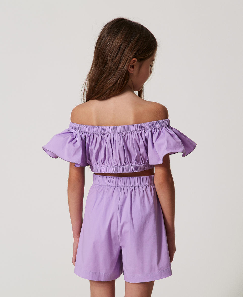 Poplin top and shorts Pastel Violet Girl 251GJ2422_11862_03