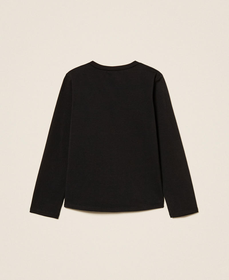 T-shirt baby con stampa pied-de-poule Nero Bambina 252GB2070_00006_S1