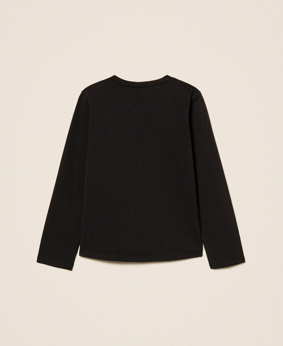 T-shirt baby con stampa pied-de-poule Nero Bambina 252GB2070_00006_S1