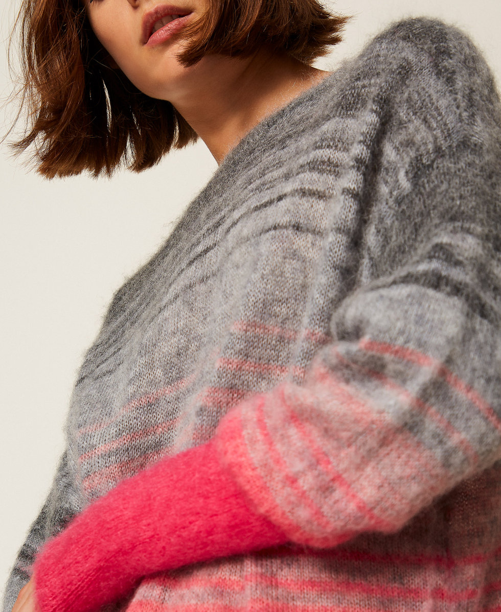 MYFO d&eacute;grad&eacute; wool blend jumper Shaded Fluorescent Pink/Grey Melange Woman 252AQ3010_13018_04
