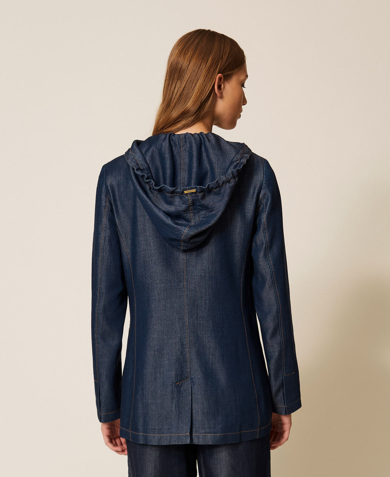 Chambray blazer Dark Denim Woman 261LL2QAA_01225_03