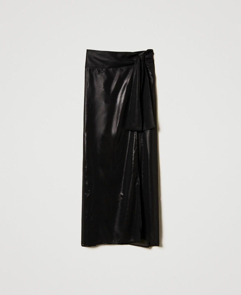 Laminated sarong with sash Black Woman 251LB4CFF_00006_0S