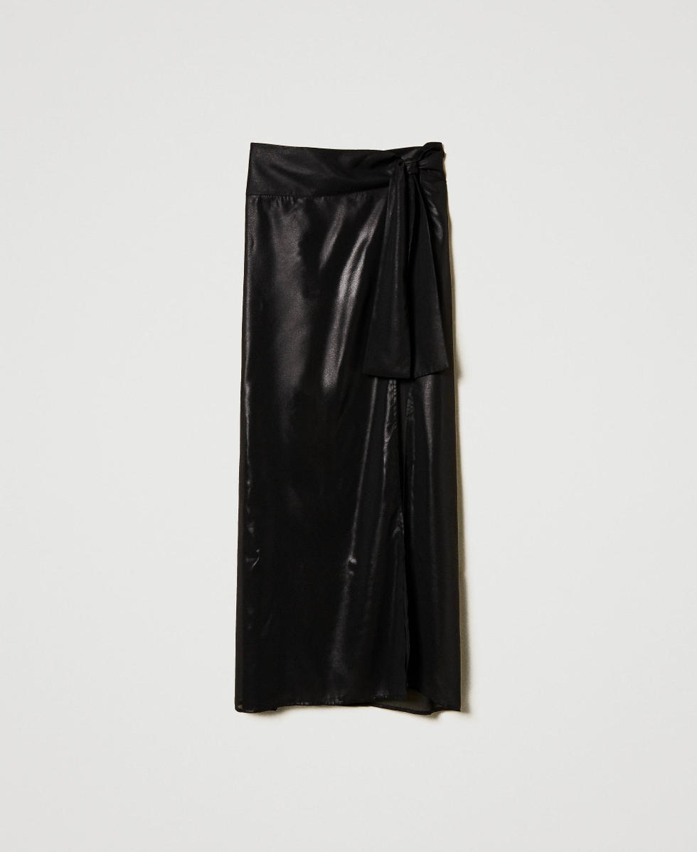 Laminated sarong with sash Black Woman 251LB4CFF_00006_S0