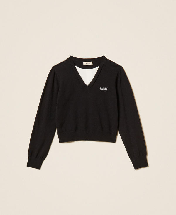 Pullover mit Sticklogo