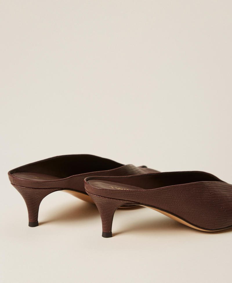 Mules de piel Estampado Tejus Coffee Liqueur Mujer 261TGT018_13531_03