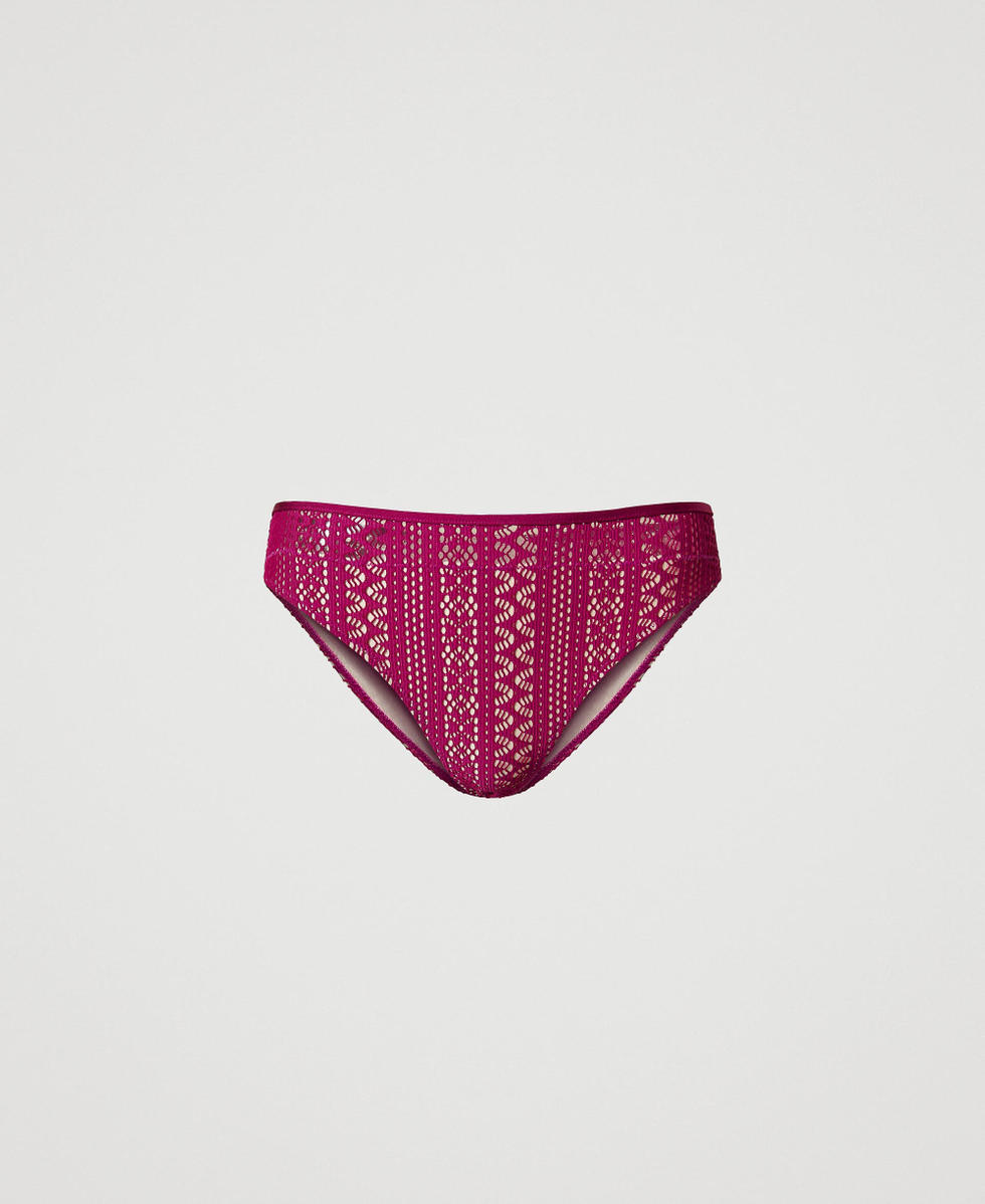Lace-effect bikini briefs Magenta Purple Woman 251LBMG66_11736_S0
