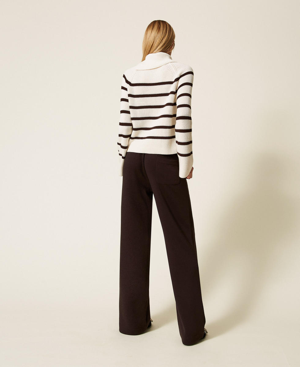 Wide scuba trousers Black Chocolate Woman 252LI2LCC_11054_03