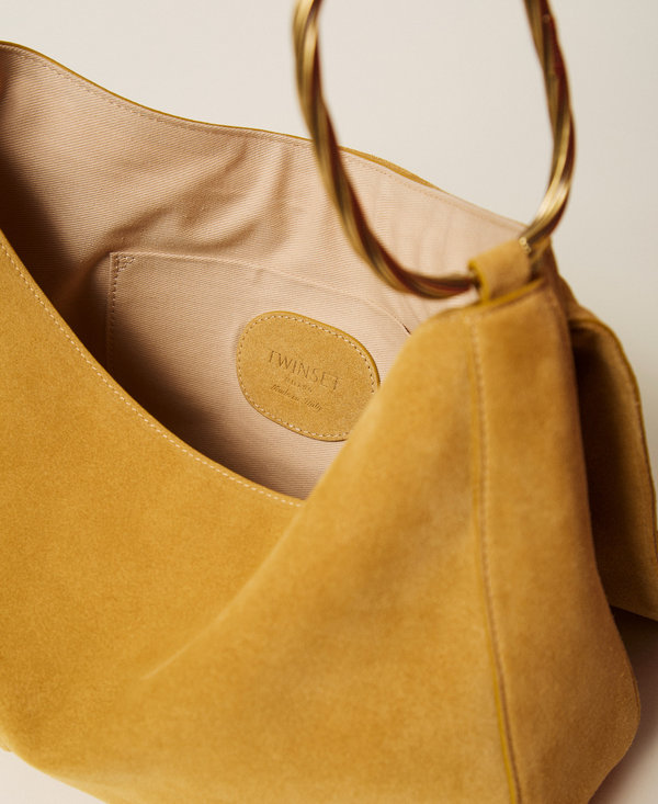 Moyen sac &laquo;&nbsp;Liliane&nbsp;&raquo; en cuir velours