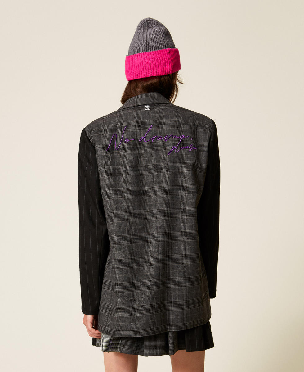 Blazer MYFO avec broderies Teint en fil M&eacute;lange Femme 252AQ2040_12852_03