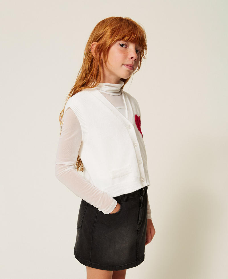 Gilet en maille avec c&oelig;ur et logo