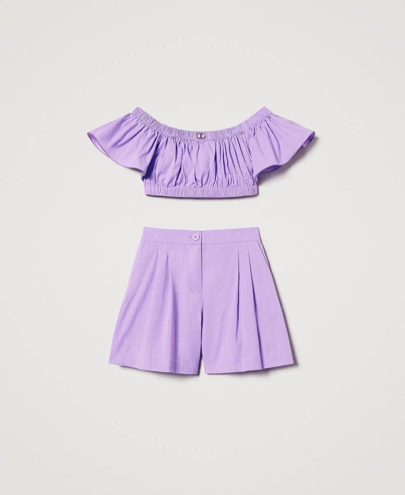 Poplin top and shorts Pastel Violet Girl 251GJ2422_11862_S0