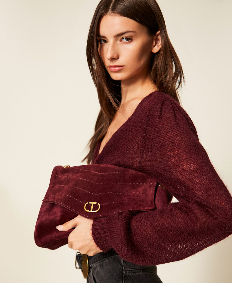 'Dreamy' reversible leather shoulder bag “Wine tasting” Purple Woman 252TB7360_05609_T0