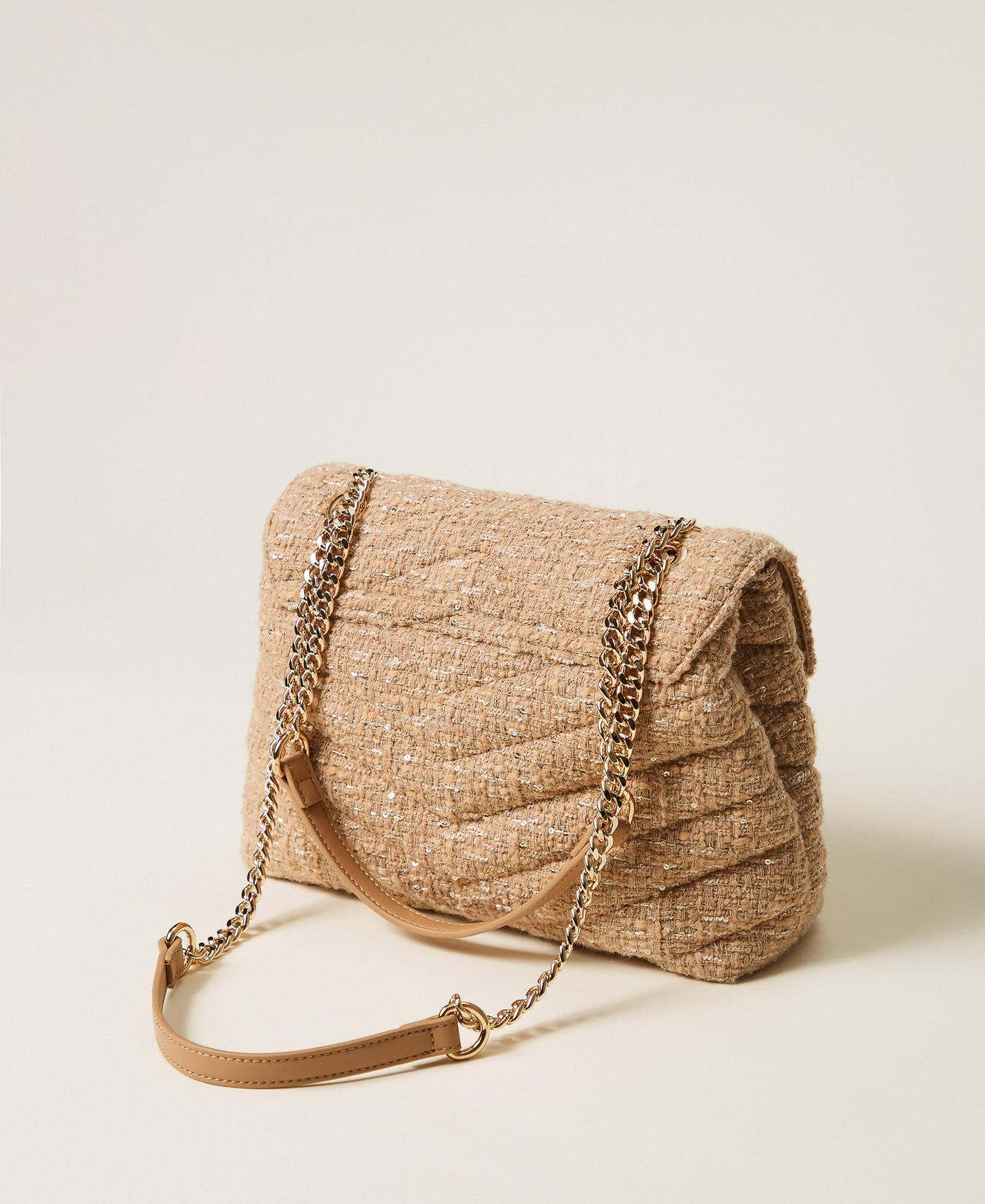 'Dreamy' tweed shoulder bag Natural Beige Woman 252TB7350_12129_03
