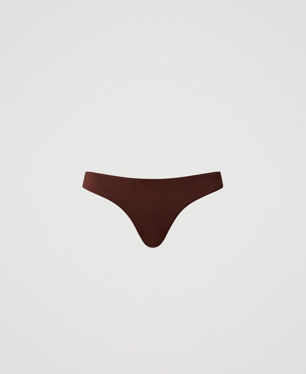 Mini Brazilian bikini bottom with Oval T Brown Stone Woman 251LBMA77_12133_S0