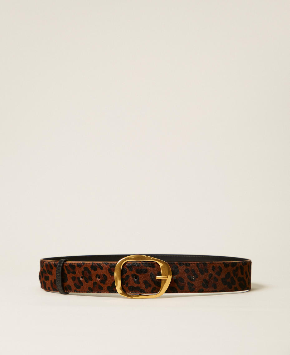 Animal print leather belt Animal Print Woman 252TA4530_12618_01