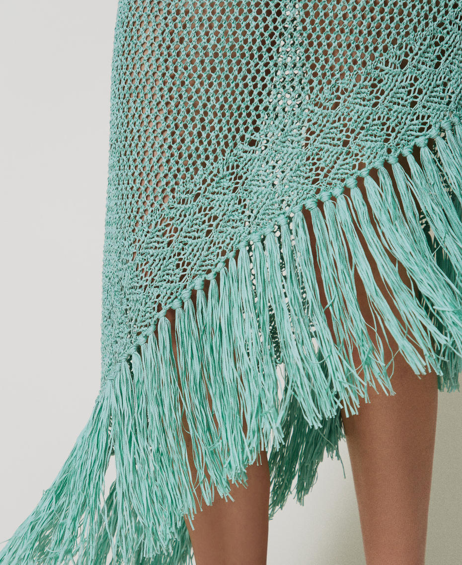 Long mesh knit dress Green Marine Woman 251LM3ABB_12361_04