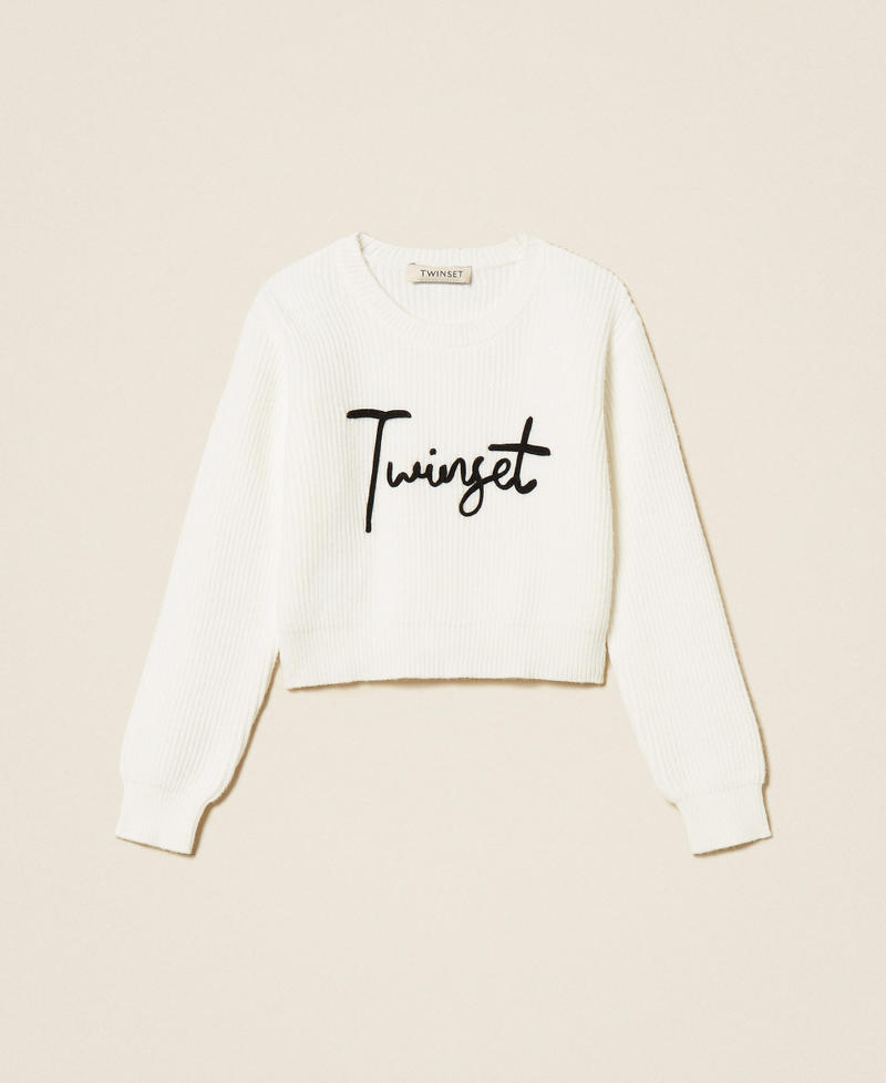 Girls’ jumper with embroidered logo Off White Girl 252GB3040_00526_S0