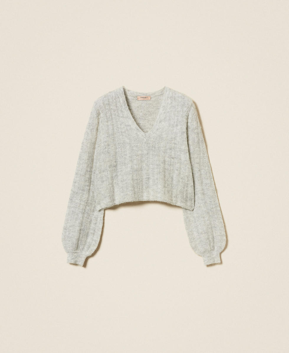 Jersey en mezcla de mohair y lúrex