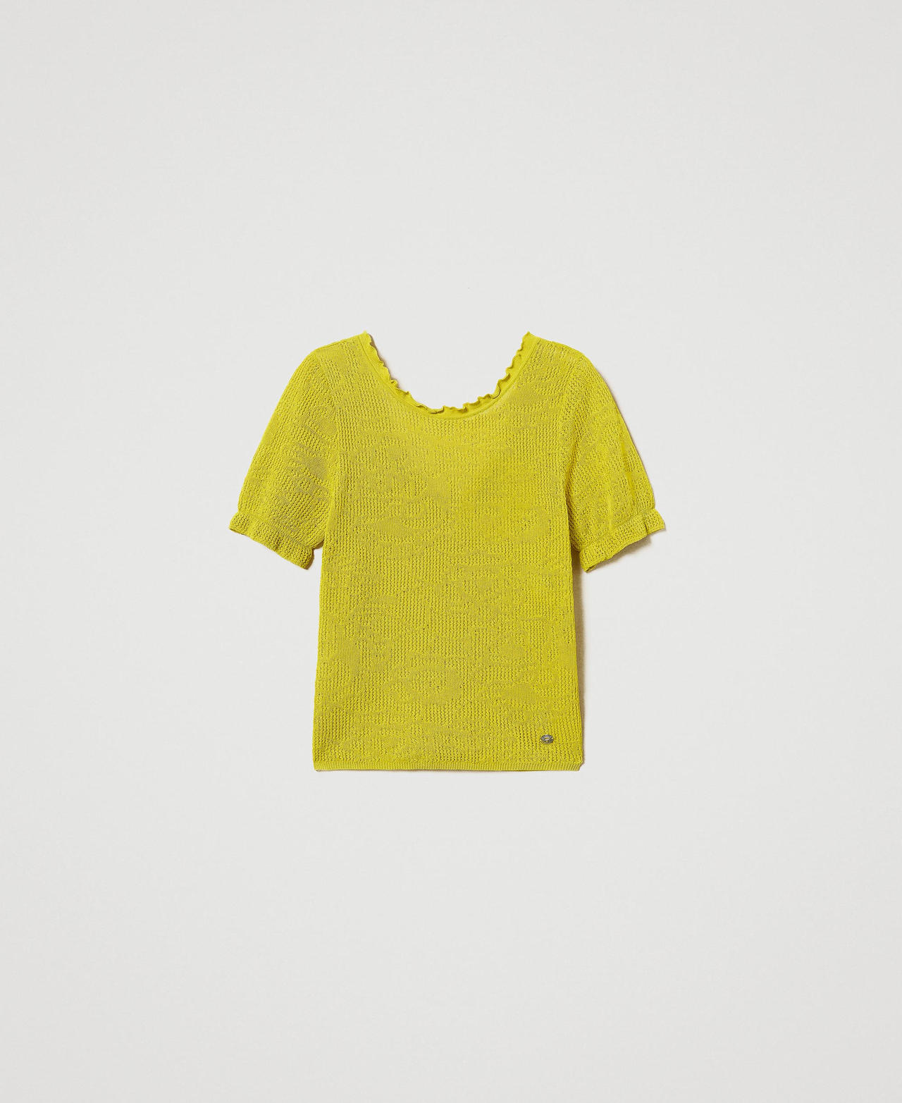 2-in-1-Pullover aus floralem Jacquard Citronelle Frau 251AP3211_00910_0S