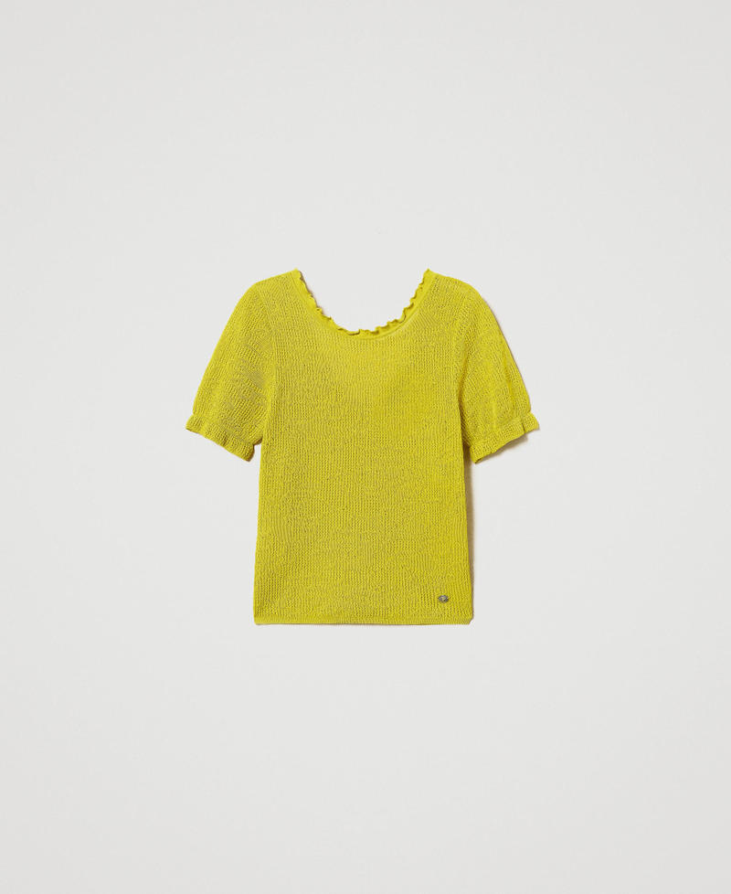 2-in-1-Pullover aus floralem Jacquard Citronelle Frau 251AP3211_00910_0S