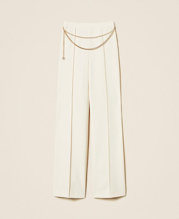 Crêpe cady trousers with belt