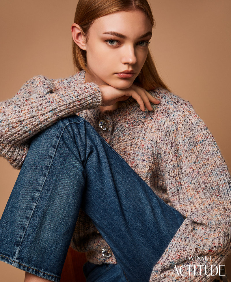 Jean droit avec cinq poches Denim Moyen Femme 252AT2250_06811_PA