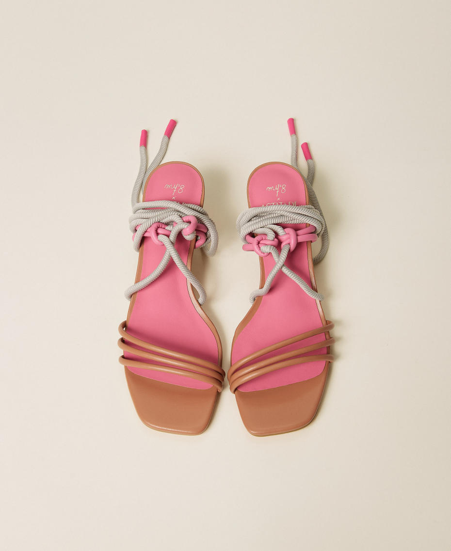 MYFO colour block sandals Nude Beige Woman 261AQT010_13195_04