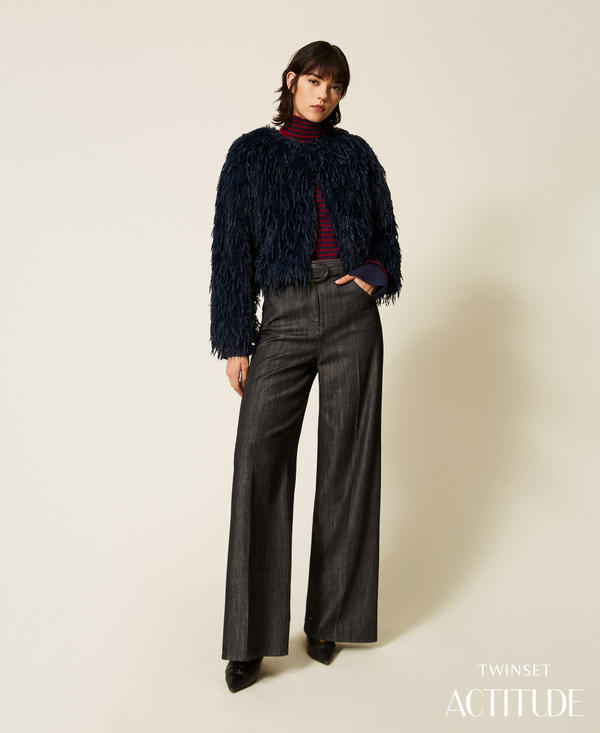 Wide-Leg-Jeans mit G&uuml;rtel