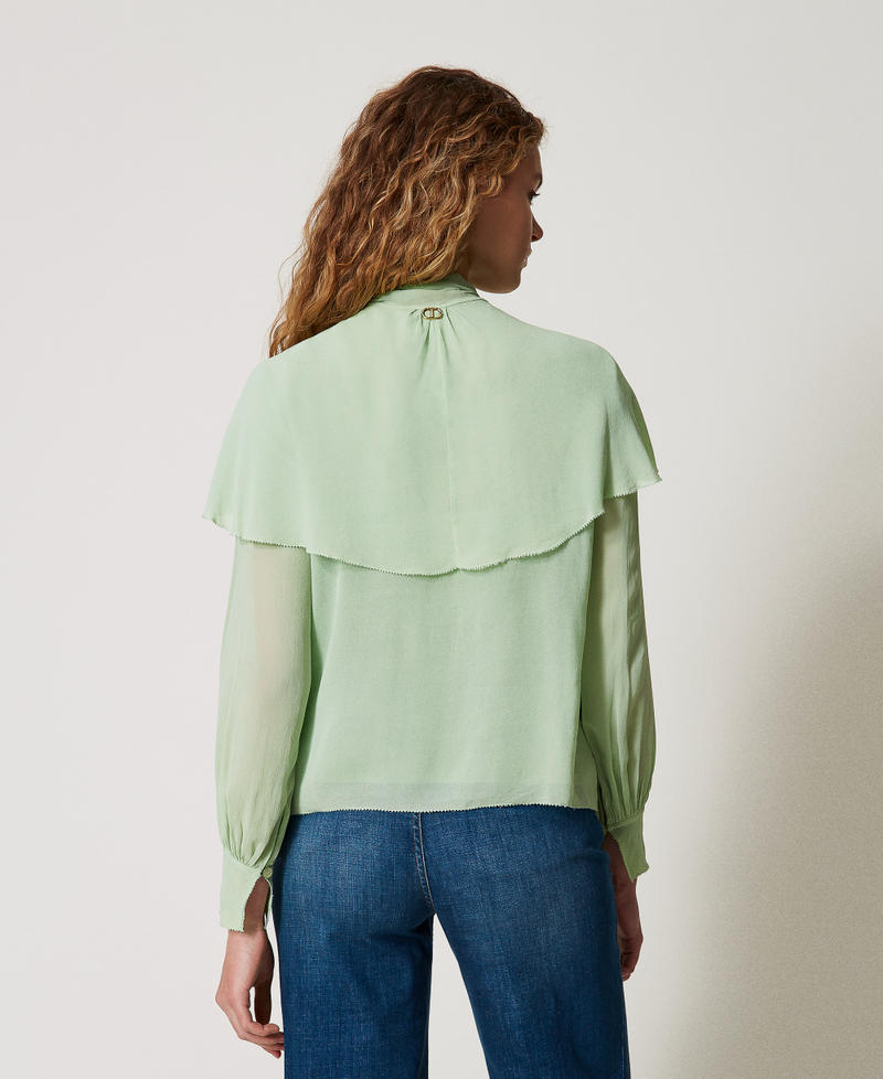 Georgette blouse with flounces Mint Woman 251TP2742_12080_03