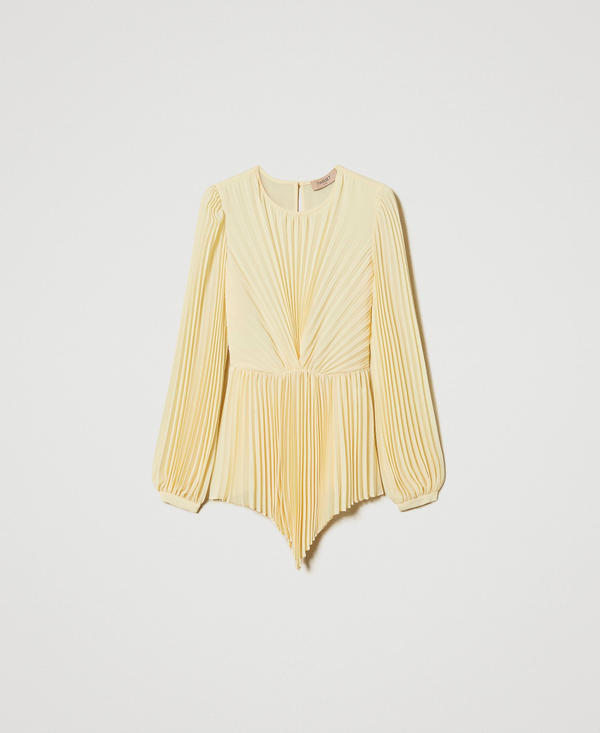Blusa in georgette pliss&eacute;