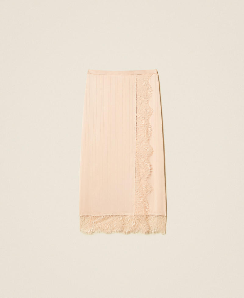 Gonna longuette in raso e pizzo Rosa "Peachy Keen" Donna 262TP2123_11947_S0