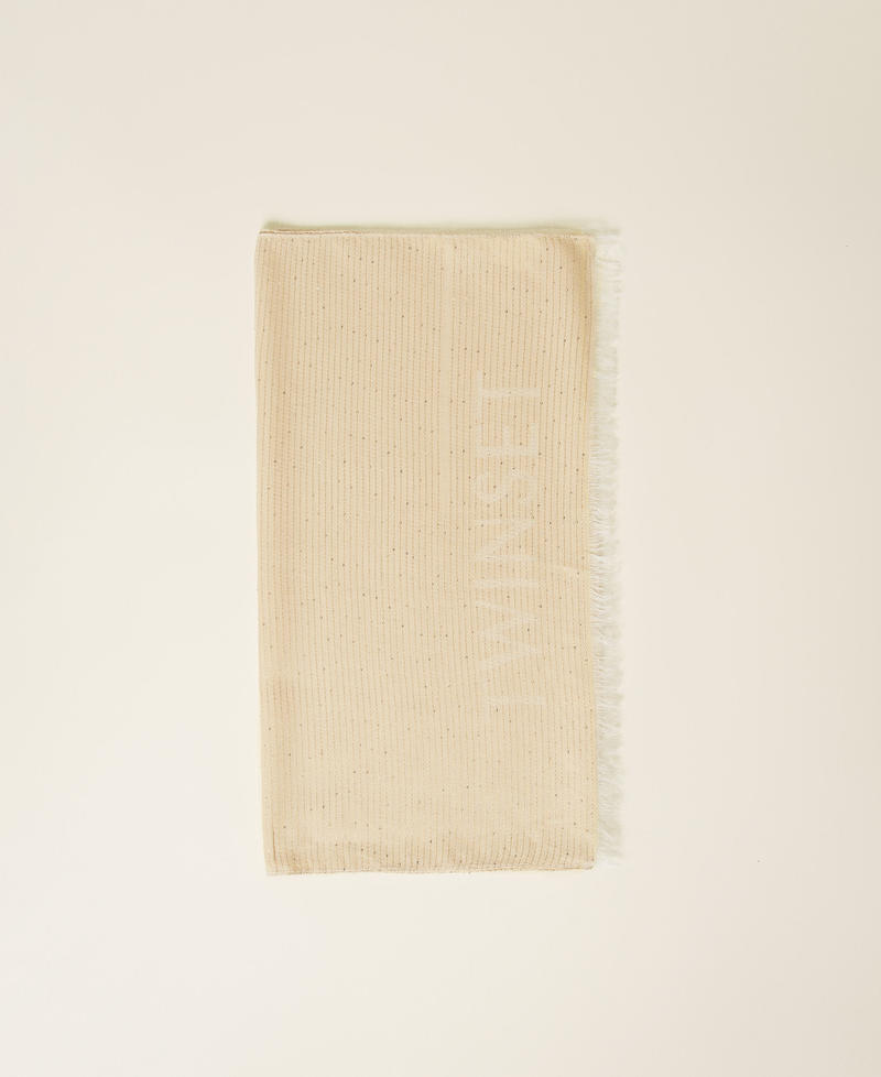 Kefiah jacquard con paillettes Delicate Beige Donna 251TA4520_12140_01