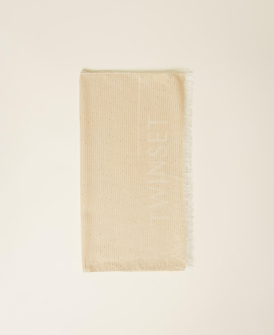 Kefiah jacquard con paillettes Delicate Beige Donna 251TA4520_12140_01