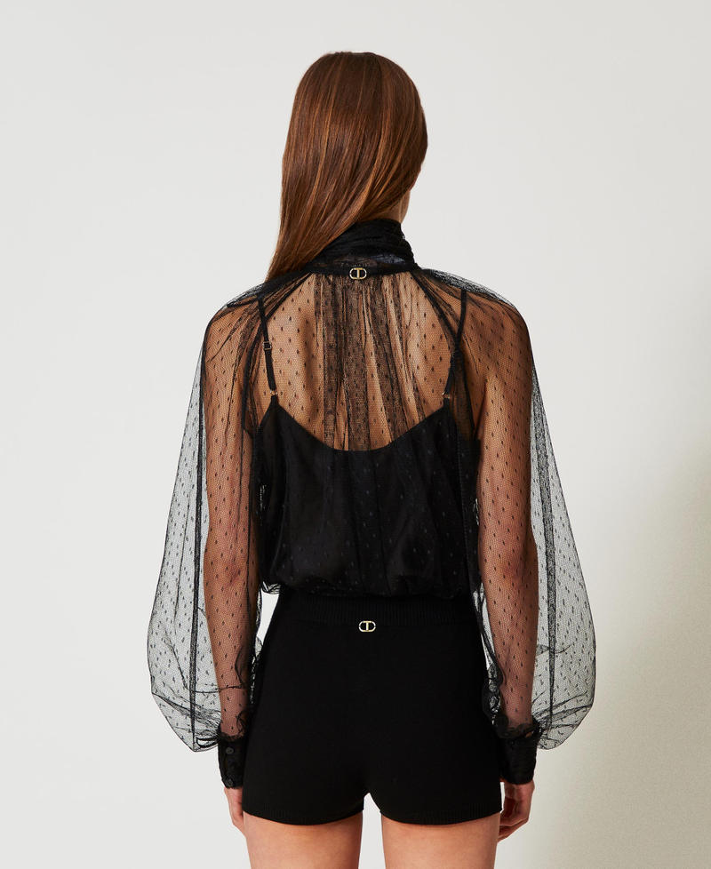 Figurbetonte Strickshorts Schwarz Frau 251TP3017_00006_03