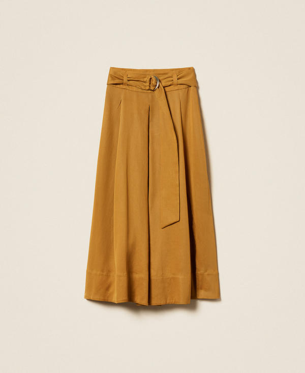 Maxirock aus Twill mit G&uuml;rtel