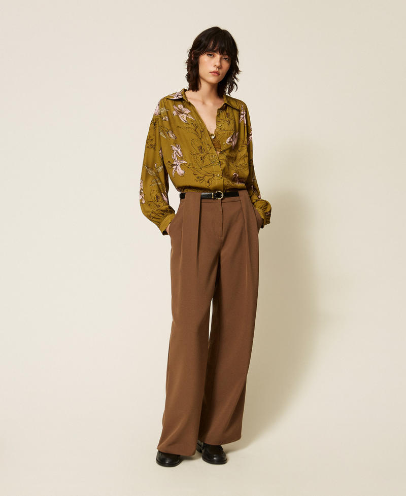 Pantalon ample en cady avec ceinture Teck Femme 262LI2DPP_13661_02