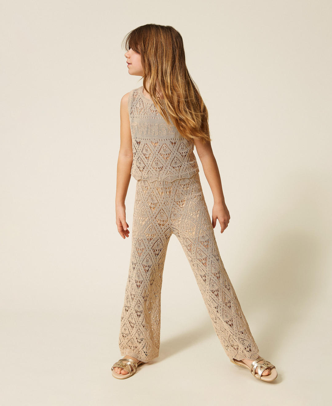 Top et pantalon ample en maille avec losanges