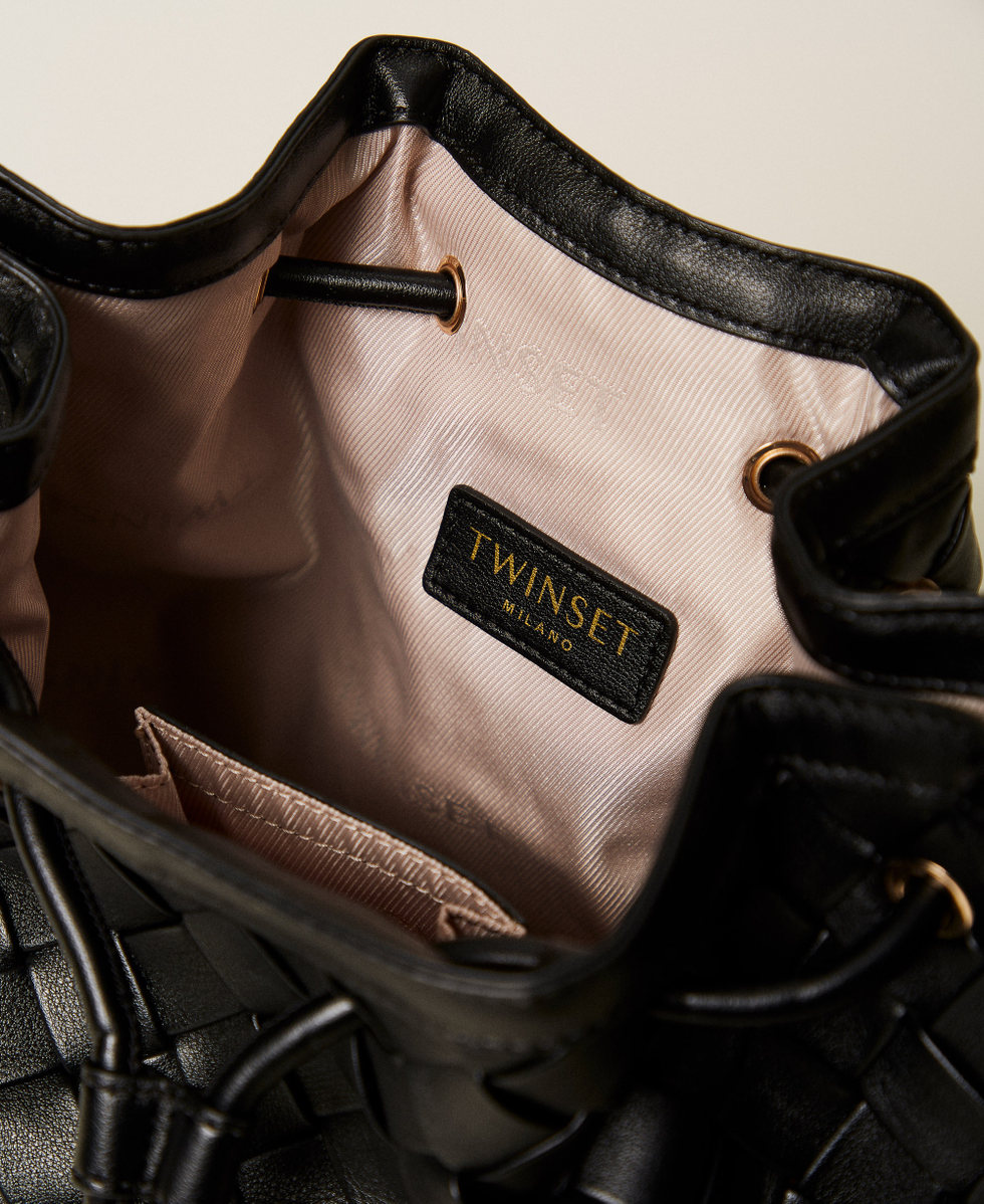 Sac seau tress&eacute; &agrave; la main Noir Femme 261TB7302_00006_04