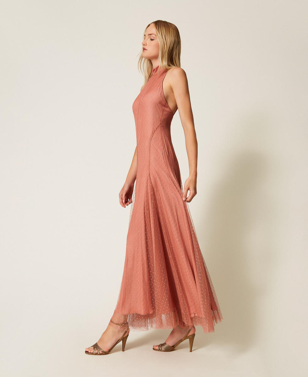 Long plumetis tulle dress