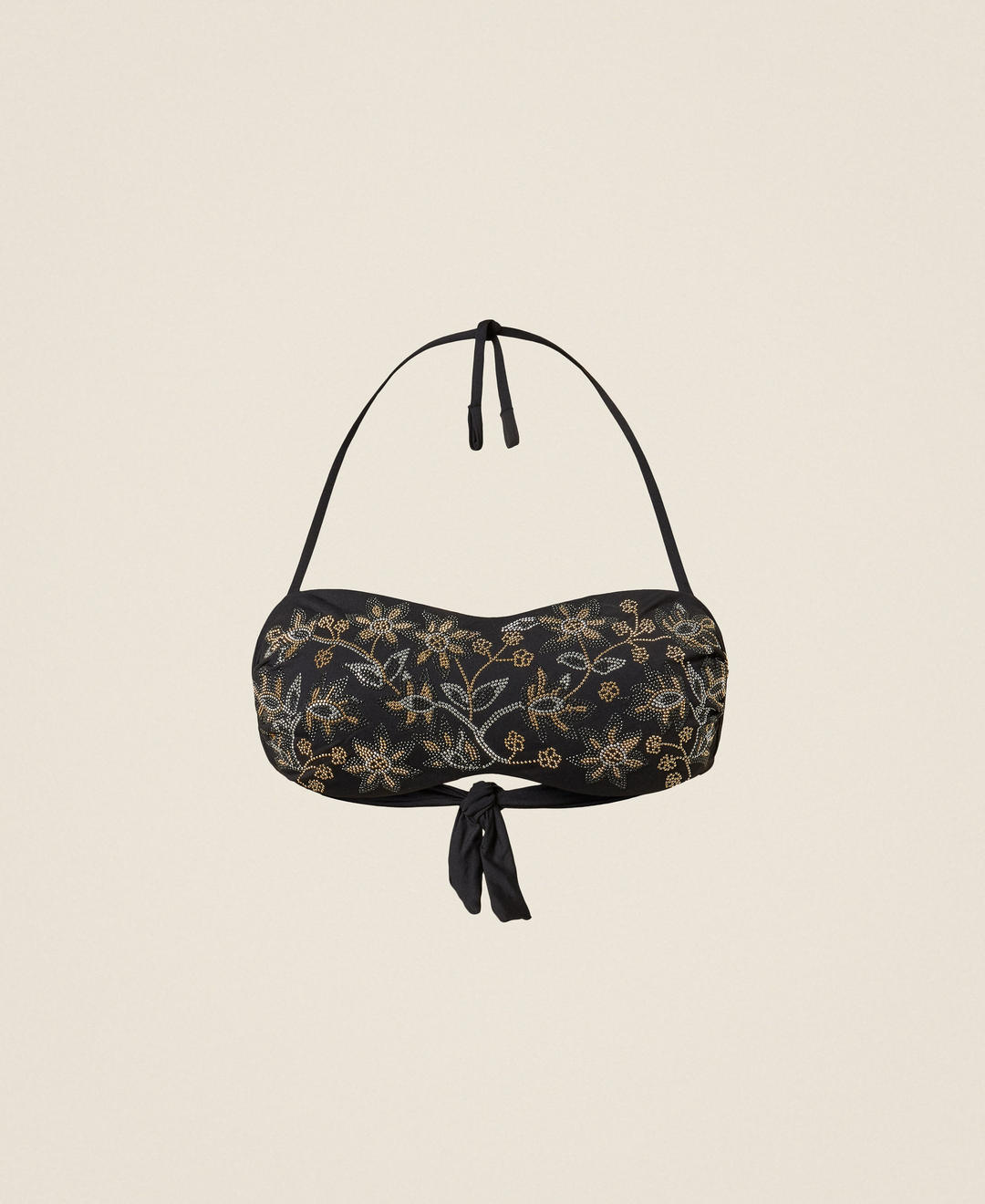 Haut de maillot de bain bandeau avec cabochons