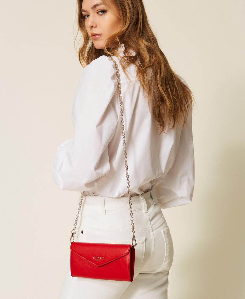 Mobile phone holder with flap and logo Red Woman 261TH7014_00015_T0