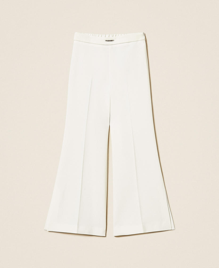 Flared cr&ecirc;pe trousers with slits Off White Girl 261GJ2Q51_00526_S0