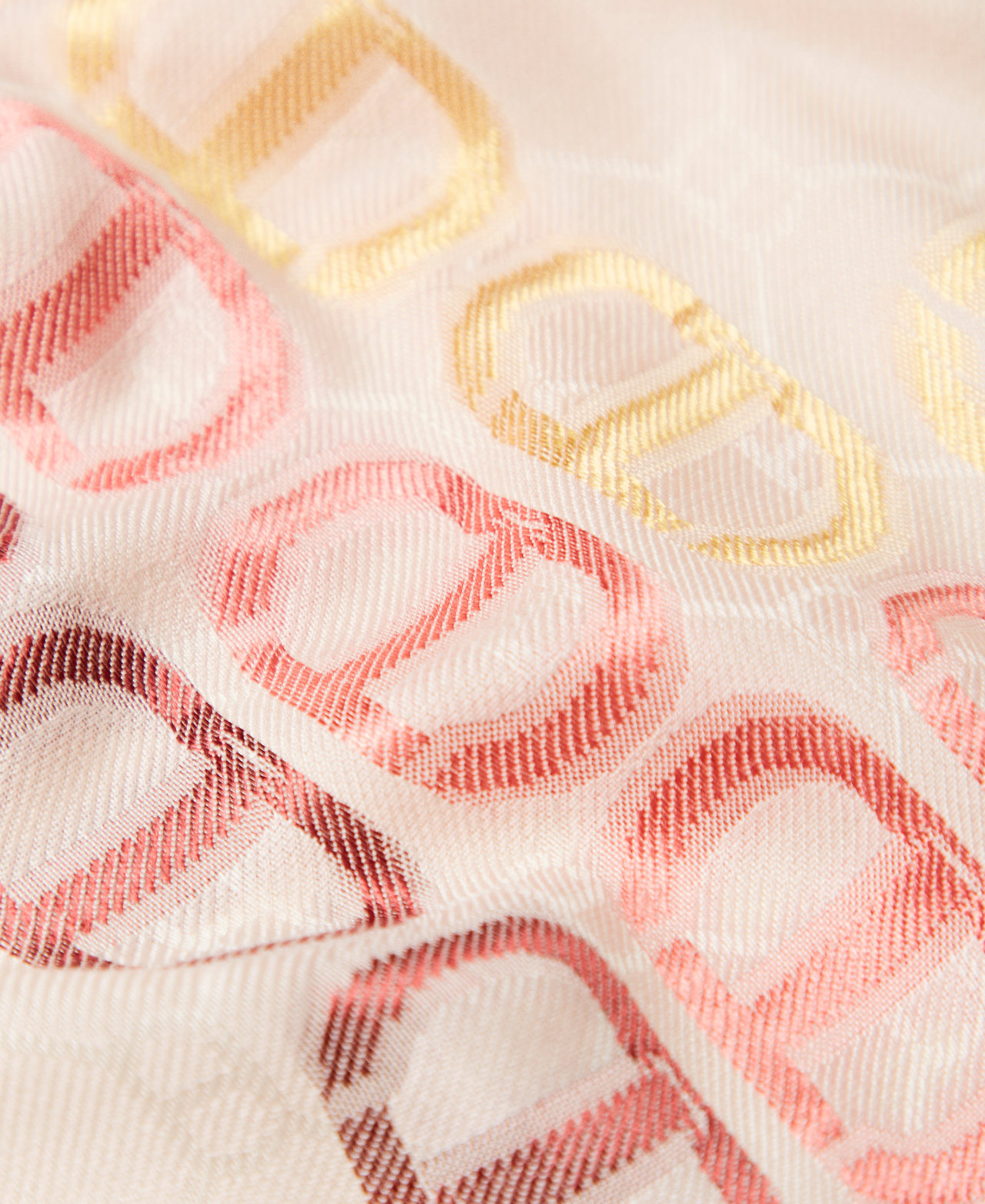 Jacquard keffiyeh with multicoloured Oval T Parisienne Pink Multicolour Jacquard Woman 251TA4230_12214_02